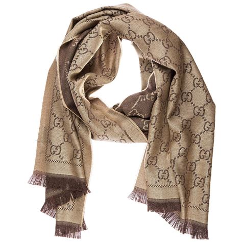 gucci scarf women brown|gucci wool scarf women's.